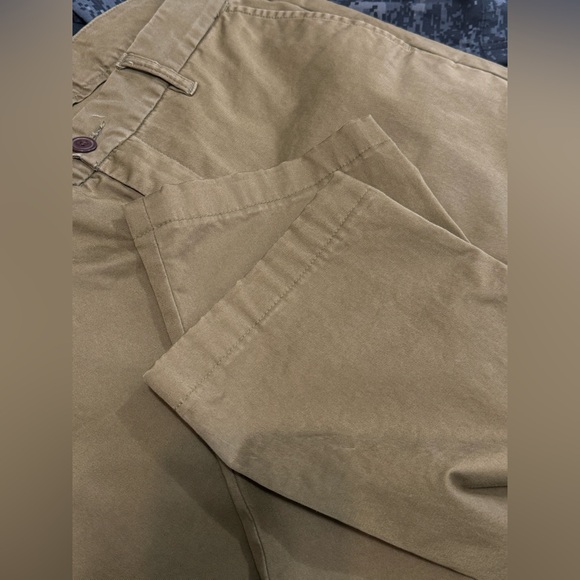 Lands' End Men's Khaki Chinos Flat Front 35x31 Straight Fit Green/Brown Tone - Picture 5 of 8